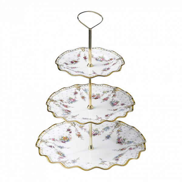 Royal Crown Derby Royal Antoinette 3 Tier Cake Stand