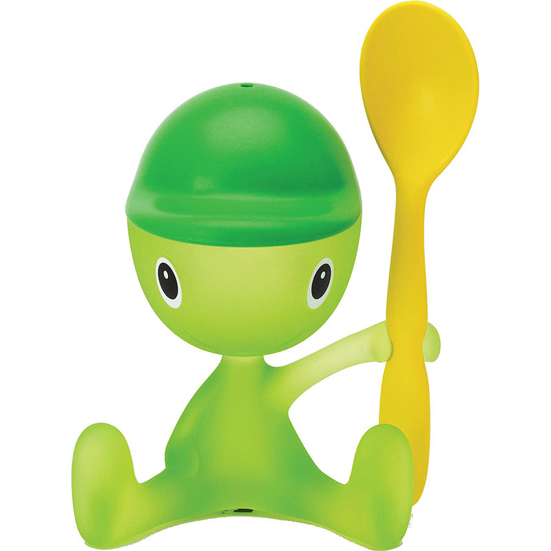 Alessi A di Cico Egg Cup with Salt Castor and Spoon - Green Bud