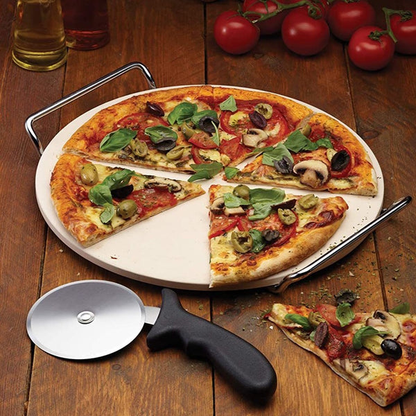 Kitchen Craft Italian Pizza Stone & Cutter Set