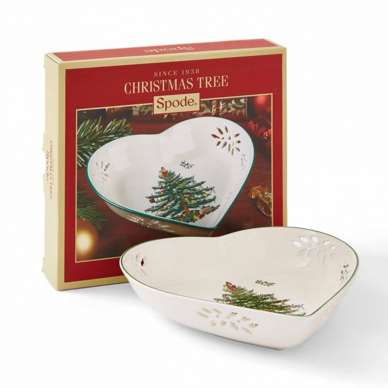 Spode Christmas Tree Pierced Heart Dish