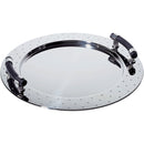 Alessi Michael Graves Stainless Steel Round Tray with Black Handles