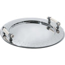 Alessi Michael Graves Stainless Steel Round Tray with White Handles