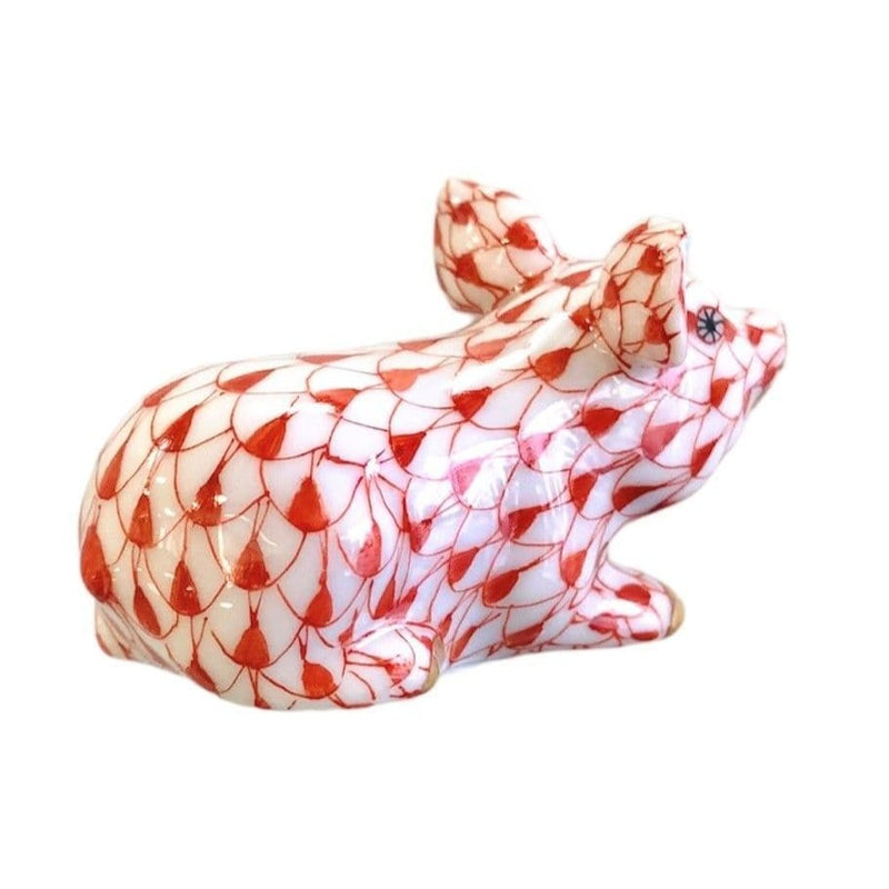 Herend Little Pig, Lying Fishnet Figurine