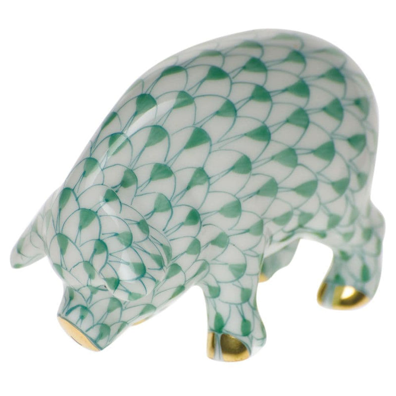 Herend Miniature Pig Fishnet Figurine