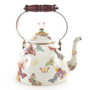 MacKenzie-Childs Butterfly Garden 3 Quart Tea Kettle - White