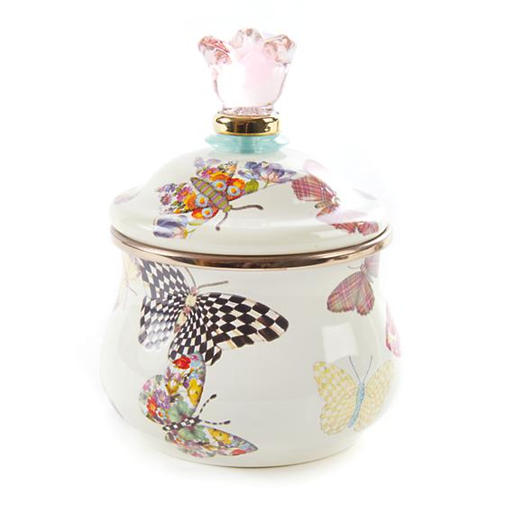 MacKenzie-Childs Butterfly Garden Lidded Sugar Bowl - White