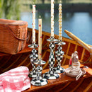 MacKenzie-Childs Courtly Check Enamel Candlestick - Large