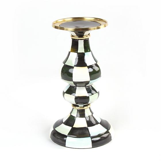 MacKenzie-Childs Courtly Check Enamel Pillar Candlestick - Medium