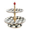MacKenzie-Childs Courtly Check Enamel Two Tier Sweet Stand