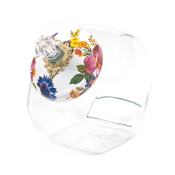 MacKenzie-Childs Flower Market Cookie Jar With Enamel Lid - White