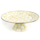 MacKenzie-Childs Parchment Check Enamel Pedestal Platter Large