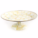 MacKenzie-Childs Parchment Check Enamel Pedestal Platter - Small