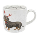 Royal Worcester Wrendale Designs Dachshund Snow Mug