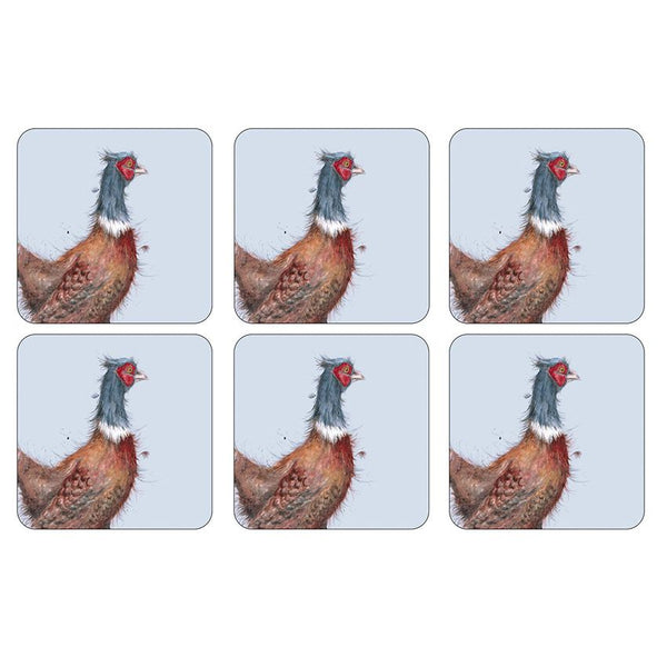 Pimpernel for Royal Worcester Wrendale Designs Pheasant Coasters Set of 6