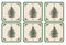 Pimpernel for Spode Christmas Tree Coasters Set of 6