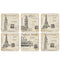 Pimpernel Postcard Sketches Coasters Set of 6