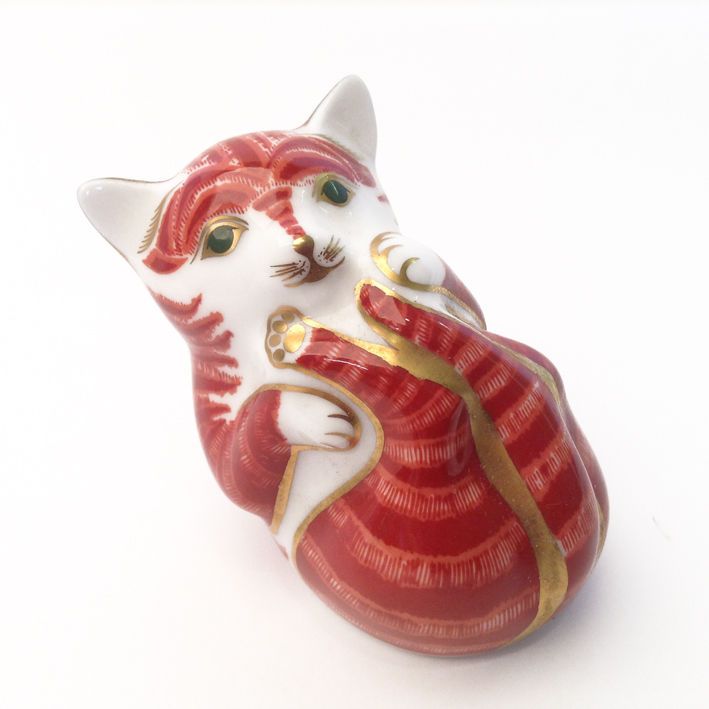 Royal Crown Derby Playful Ginger Kitten Paperweight