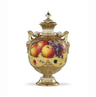 Royal Worcester Painted Fruit Covered Vase (1691) 35.5cm