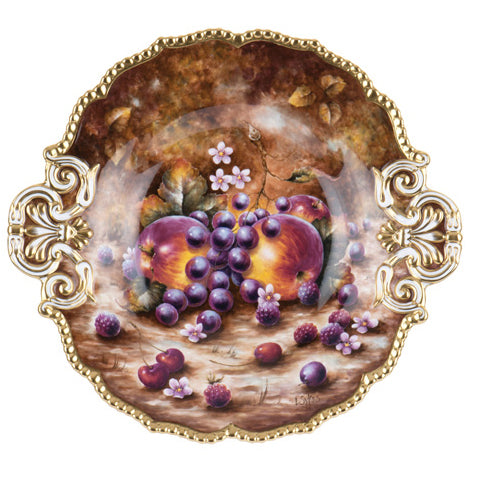Royal Worcester Painted Fruit Gadroon Dish