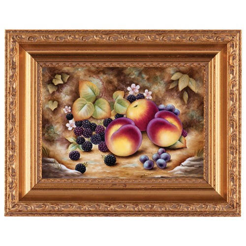 Royal Worcester Painted Fruit Plaque with Frame Medium