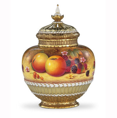 Royal Worcester Painted Fruit Pot Pourri Vase (1286) S/S 20cm