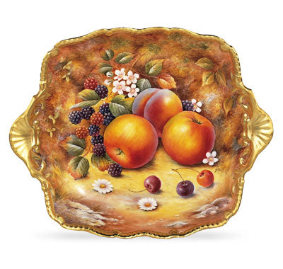 Royal Worcester Painted Fruit Tudor Tray S/S 28cm