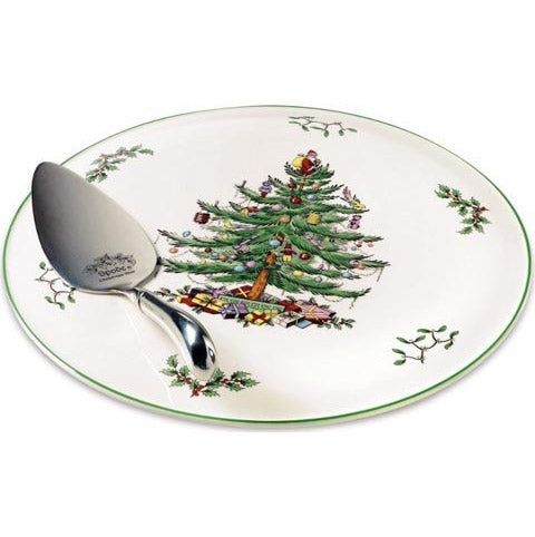 Spode Christmas Tree Cake Plate And Server