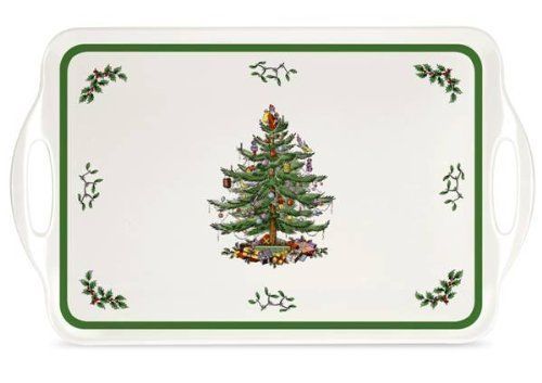 Spode Christmas Tree Melamine Large Serving Tray With Handles