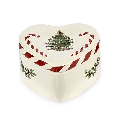 Spode Christmas Tree Peppermint Lidded Heart Box