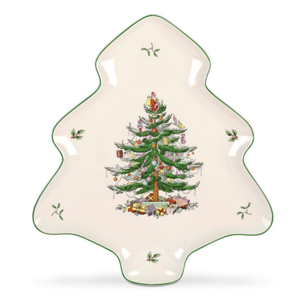 Spode Christmas Tree Tree Shaped Dish 35cm/14ins