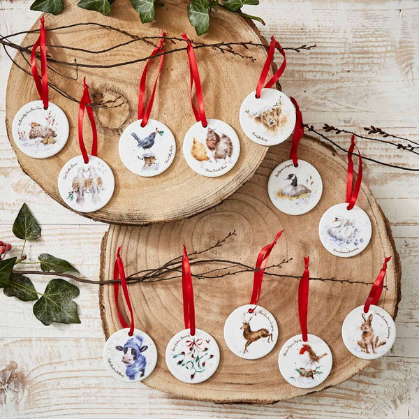Royal Worcester Wrendale Designs 12 Days of Christmas Decorations