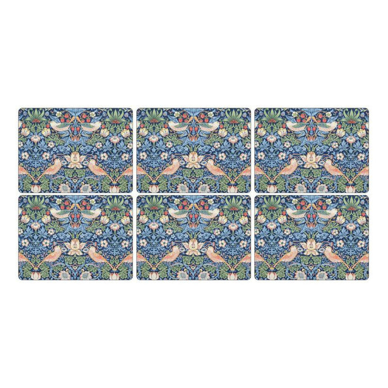 Pimpernel for Spode Morris & Co Strawberry Thief Blue Placemats, Set of 6